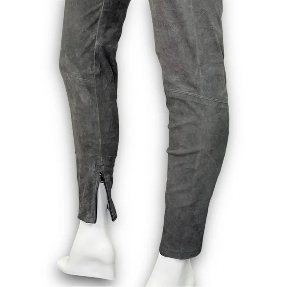 VINCE Suede Ankle Zip Leggings Genuine Lamb Leather Moto Bikercore Boho Western - Picture 9 of 16